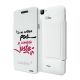 Etui folio blanc  Je Constate Juste pour Wiko Rainbow 4G