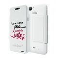 Etui folio blanc  Je Constate Juste pour Wiko Rainbow 4G