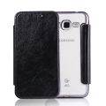 Etui à clapet en simili-cuir avec coque arrière/ bumper Black pour Samsung Galaxy J3 2016